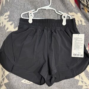 lululemon Track That High Rise 3” Black Shorts
